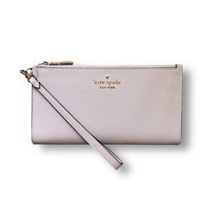 Kate Spade Madison KC588 Lavender Leather Double Zip Wallet Wristlet Purse NWT‎